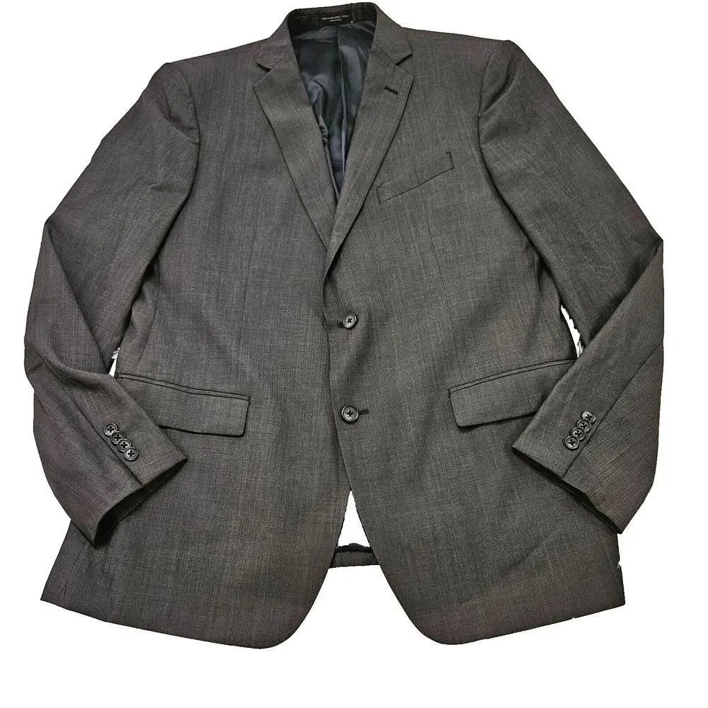 John‎ Varvatos USA Men's Dark Gray 100% Wool Double Button Blazer Jacket Sz 46R